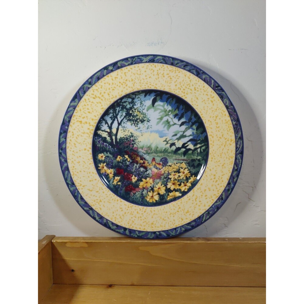 Fitz & Floyd Classic Choices Coq Du Village Serving Platter Plate 12" Rooster